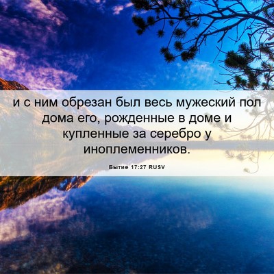 Picture 06 - Бытие 17:27 RUSV - и с ним обрезан был весь - Bible Verse Picture
