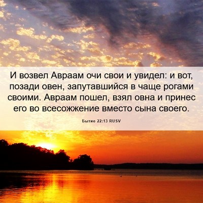 Picture 06 - Бытие 22:13 RUSV - И возвел Авраам очи свои и - Bible Verse Picture