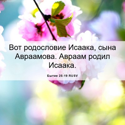 Picture 06 - Бытие 25:19 RUSV - Вот родословие Исаака, - Bible Verse Picture