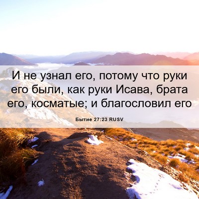 Picture 06 - Бытие 27:23 RUSV - И не узнал его, потому что - Bible Verse Picture