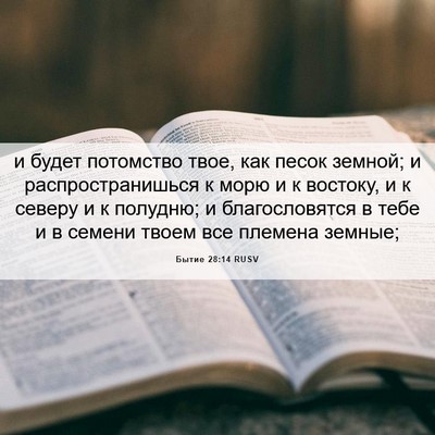 Picture 06 - Бытие 28:14 RUSV - и будет потомство твое, как - Bible Verse Picture