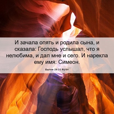 Picture 06 - Бытие 29:33 RUSV - И зачала опять и родила - Bible Verse Picture