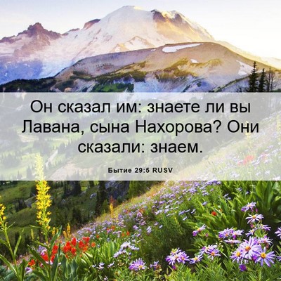 Picture 06 - Бытие 29:5 RUSV - Он сказал им: знаете ли вы - Bible Verse Picture