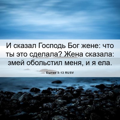 Picture 06 - Бытие 3:13 RUSV - И сказал Господь Бог жене: - Bible Verse Picture