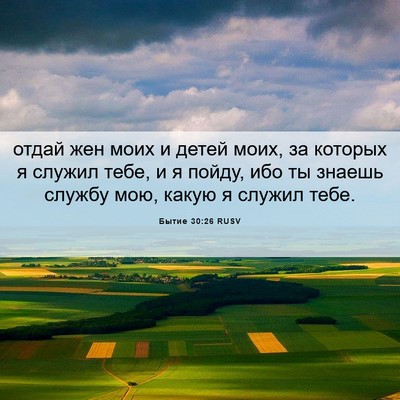 Picture 06 - Бытие 30:26 RUSV - отдай жен моих и детей - Bible Verse Picture