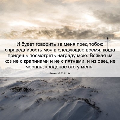 Picture 06 - Бытие 30:33 RUSV - И будет говорить за меня - Bible Verse Picture