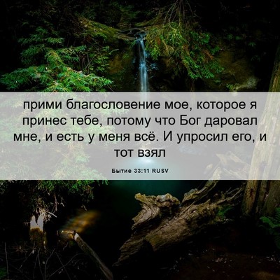 Picture 06 - Бытие 33:11 RUSV - прими благословение мое, - Bible Verse Picture