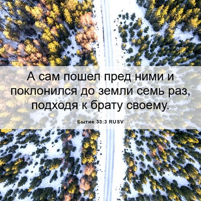 Picture 06 - Бытие 33:3 RUSV - А сам пошел пред ними и - Bible Verse Picture
