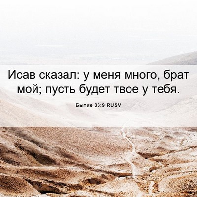 Picture 06 - Бытие 33:9 RUSV - Исав сказал: у меня много, - Bible Verse Picture