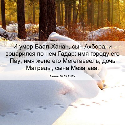 Picture 06 - Бытие 36:39 RUSV - И умер Баал-Ханан, сын - Bible Verse Picture