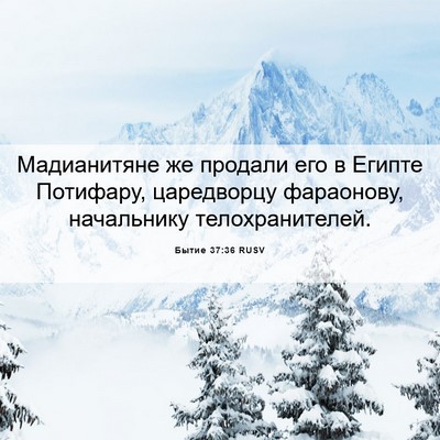 Picture 06 - Бытие 37:36 RUSV - Мадианитяне же продали его - Bible Verse Picture