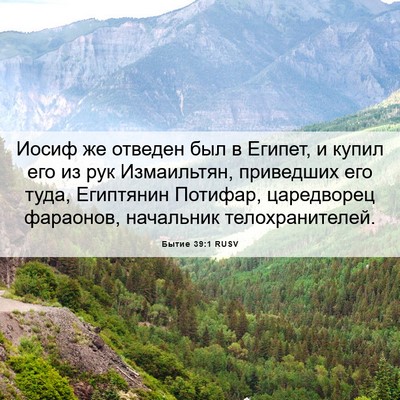 Picture 06 - Бытие 39:1 RUSV - Иосиф же отведен был в - Bible Verse Picture