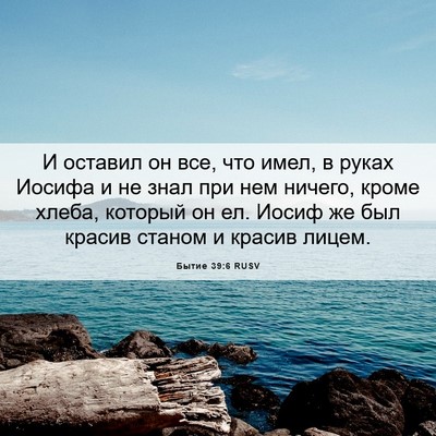 Picture 06 - Бытие 39:6 RUSV - И оставил он все, что имел, - Bible Verse Picture