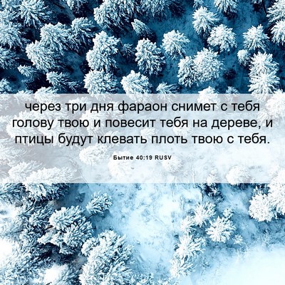 Picture 06 - Бытие 40:19 RUSV - через три дня фараон - Bible Verse Picture
