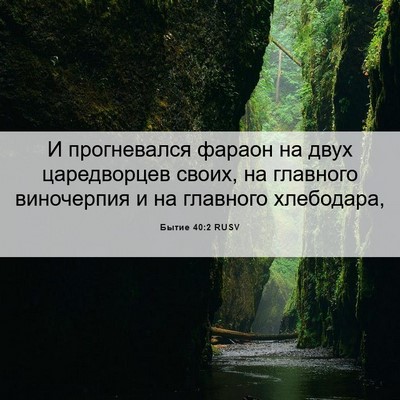 Picture 06 - Бытие 40:2 RUSV - И прогневался фараон на - Bible Verse Picture