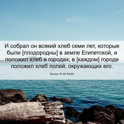 Picture 06 - Бытие 41:48 RUSV - И собрал он всякий хлеб - Bible Verse Picture
