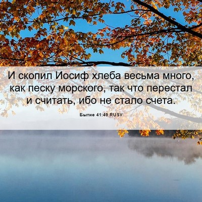 Picture 06 - Бытие 41:49 RUSV - И скопил Иосиф хлеба - Bible Verse Picture