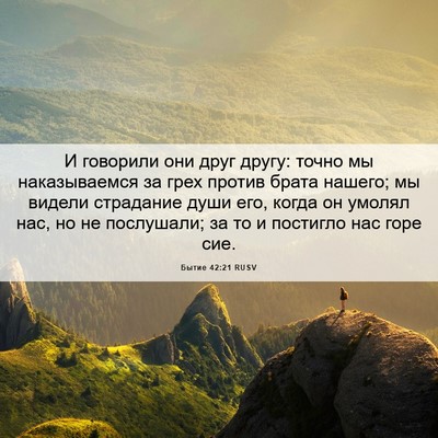 Picture 06 - Бытие 42:21 RUSV - И говорили они друг другу: - Bible Verse Picture