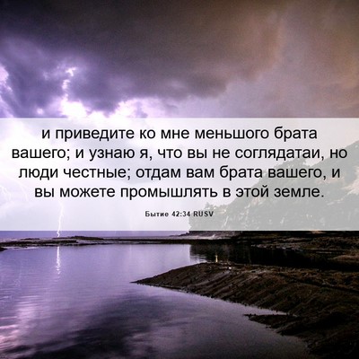 Picture 06 - Бытие 42:34 RUSV - и приведите ко мне - Bible Verse Picture