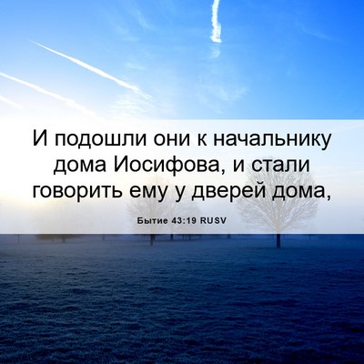 Picture 06 - Бытие 43:19 RUSV - И подошли они к начальнику - Bible Verse Picture