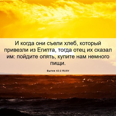 Picture 06 - Бытие 43:2 RUSV - И когда они съели хлеб, - Bible Verse Picture