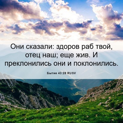 Picture 06 - Бытие 43:28 RUSV - Они сказали: здоров раб - Bible Verse Picture