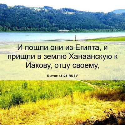 Picture 06 - Бытие 45:25 RUSV - И пошли они из Египта, и - Bible Verse Picture