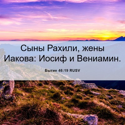 Picture 06 - Бытие 46:19 RUSV - Сыны Рахили, жены Иакова: - Bible Verse Picture