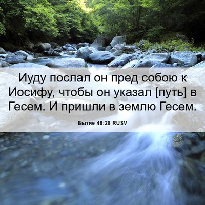 Picture 06 - Бытие 46:28 RUSV - Иуду послал он пред собою к - Bible Verse Picture