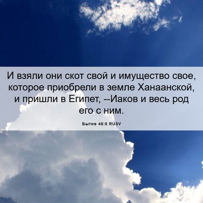 Picture 06 - Бытие 46:6 RUSV - И взяли они скот свой и - Bible Verse Picture