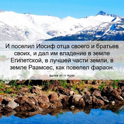 Picture 06 - Бытие 47:11 RUSV - И поселил Иосиф отца - Bible Verse Picture