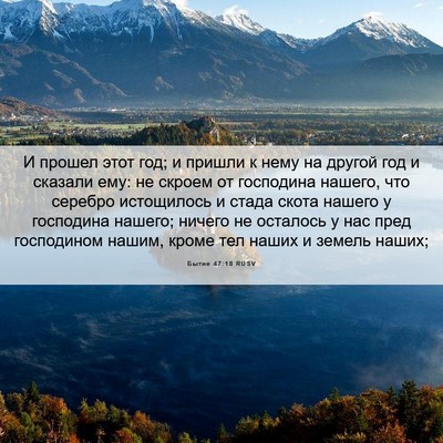 Picture 06 - Бытие 47:18 RUSV - И прошел этот год; и пришли - Bible Verse Picture