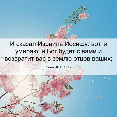 Picture 06 - Бытие 48:21 RUSV - И сказал Израиль Иосифу: - Bible Verse Picture