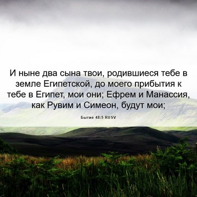 Picture 06 - Бытие 48:5 RUSV - И ныне два сына твои, - Bible Verse Picture