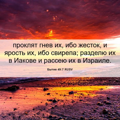Picture 06 - Бытие 49:7 RUSV - проклят гнев их, ибо - Bible Verse Picture