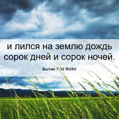 Picture 06 - Бытие 7:12 RUSV - и лился на землю дождь - Bible Verse Picture