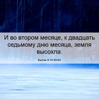 Picture 06 - Бытие 8:14 RUSV - И во втором месяце, к - Bible Verse Picture