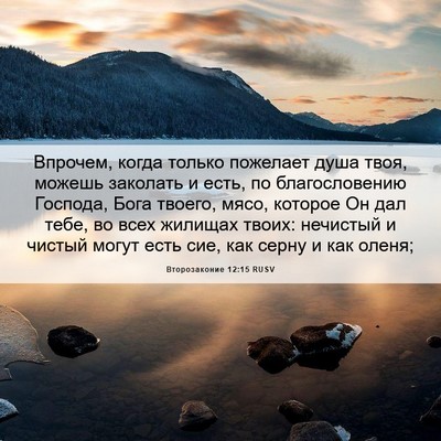 Picture 06 - Второзаконие 12:15 RUSV - Впрочем, когда только - Bible Verse Picture