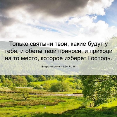 Picture 06 - Второзаконие 12:26 RUSV - Только святыни твои, какие - Bible Verse Picture
