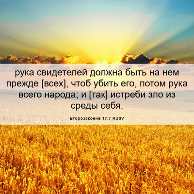 Picture 06 - Второзаконие 17:7 RUSV - рука свидетелей должна - Bible Verse Picture