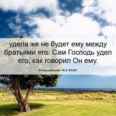 Picture 06 - Второзаконие 18:2 RUSV - удела же не будет ему между - Bible Verse Picture