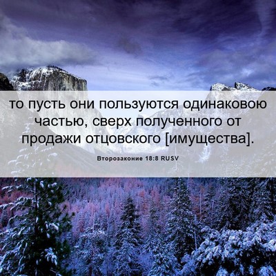 Picture 06 - Второзаконие 18:8 RUSV - то пусть они пользуются - Bible Verse Picture