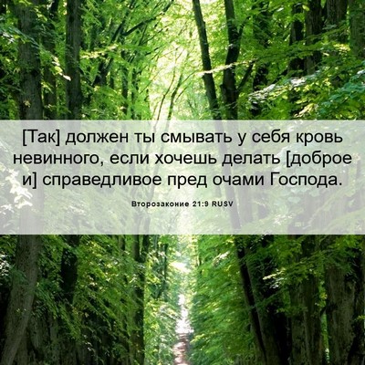 Picture 06 - Второзаконие 21:9 RUSV - [Так] должен ты смывать у - Bible Verse Picture