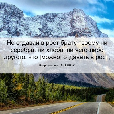 Picture 06 - Второзаконие 23:19 RUSV - Не отдавай в рост брату - Bible Verse Picture