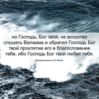 Picture 06 - Второзаконие 23:5 RUSV - но Господь, Бог твой, не - Bible Verse Picture