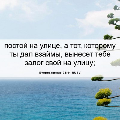 Picture 06 - Второзаконие 24:11 RUSV - постой на улице, а тот, - Bible Verse Picture