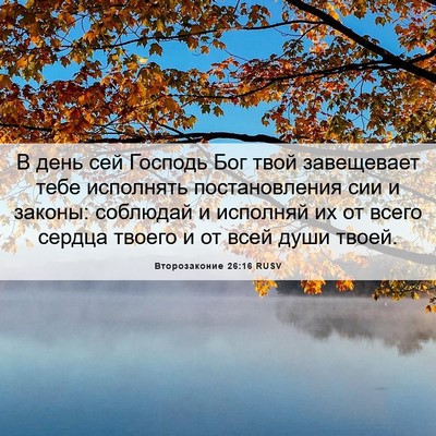 Picture 06 - Второзаконие 26:16 RUSV - В день сей Господь Бог твой - Bible Verse Picture