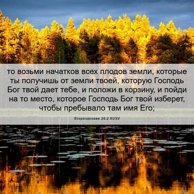 Picture 06 - Второзаконие 26:2 RUSV - то возьми начатков всех - Bible Verse Picture