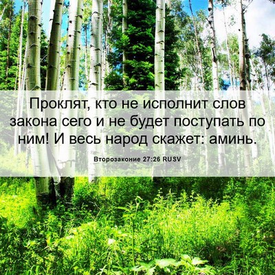 Picture 06 - Второзаконие 27:26 RUSV - Проклят, кто не исполнит - Bible Verse Picture