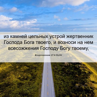 Picture 06 - Второзаконие 27:6 RUSV - из камней цельных устрой - Bible Verse Picture